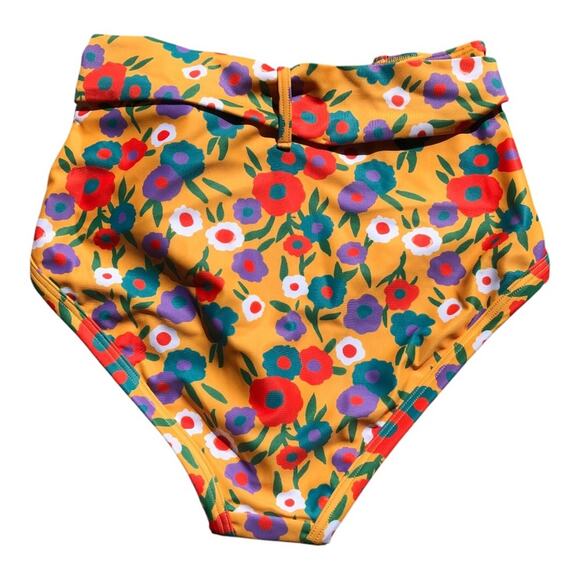 ModCloth NWT Greta 70’s Inspired Floral Print High-Waisted Bikini Bottom Size XL - Picture 7 of 14